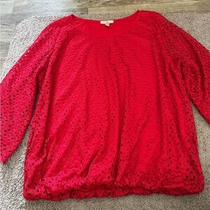 Roz and Ali red blouse size 2X